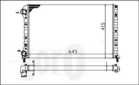 Радіатор води Doblo 1.9D/1.4i/1.6i 01- -AC (700x306x26) DEPO 016-017-0019