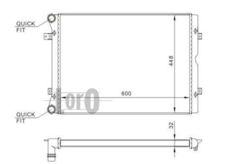 Радіатор охолодження Seat Alhambra/VW Sharan 1.9-2.0 02- (600x452x32) DEPO 017-017-0019