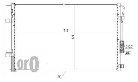 Конденсатор, кондиционер HYUNDAI SANTA FE, 97606-1J200 DEPO 019-016-0034