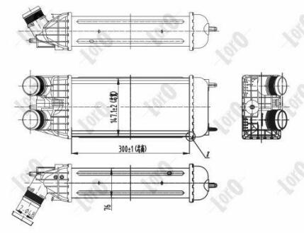 Iнтеркулер 300х147х76мм Citroen C3/Peugeot 2008/207/208 1.4-1.6HDi 09- DEPO 038-018-0004
