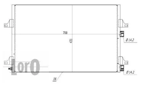 Радіатор кондиціонера Renault Espace IV 2.0-3.5 02- (698x427x16) DEPO 042-016-0016