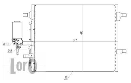 Радiатор кондицiонера з осушувачем Volvo S60 II/V60/V70 III/XC60 I/XC70 II 08- DEPO 052-016-0003