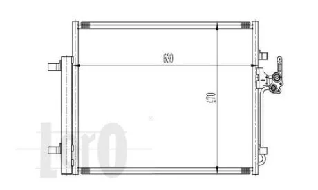 Радіатор кондиціонера (з осушувачем) Ford Galaxy/Mondeo 1.6-2.2 TDCi 07-15 (630x470x16) DEPO 052-016-0014