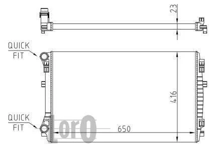 Радіатор охолодження VW Passat/Golf VII 12- (650x416x23) (МКПП) DEPO 053-017-0044