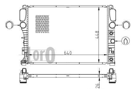 Радіатор охолодження MB E-class (W211/S211)/CLS-class (C219) 02-10 (640x448x26) DEPO 054-017-0033-B