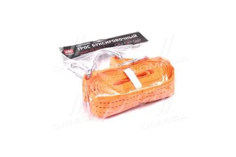 Трос буксирувальний 3т. 50мм. 4,5 м. карабін, Polyester, помаранчевий, <ДК> Dk-Дорожная Карта DK46-PE345-1