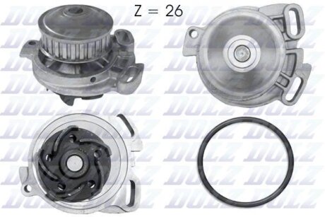 Насос водяной VAG 100/200/80/90/COUPE/QUATTRO/GOLF/PASSAT/POLO/SANTANA/ 77-01 1.8/1.9/2.0/2.2/2.3 DOLZ A152