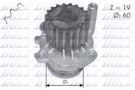 VW водяна помпа Audi,Golf,Passat,Octavia,Touran,T5 1.9TDI DOLZ A196 (фото 1)