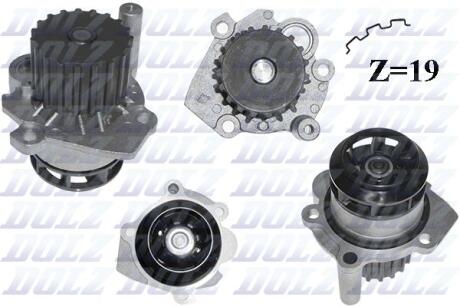 Насос водяной VAG A2/A3/CORDOBA/IBIZA/FABIA/CADDY/GOLF/JETTA/POLO/TOURAN 99- 1.2TDI/1.4TDI/1.9TDI DOLZ A250