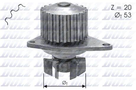 Помпа CITROEN/PEUGEOT/ROVER AX/106/114 &quot;1,0-2,2 &quot;79&gt;&gt; DOLZ C110 (фото 1)