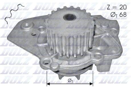 PEUGEOT помпа води Citroen BX 1.9D 87-,C15 1.8D,309,405,Rover DOLZ N206