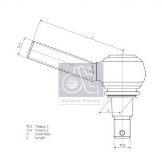 Наконечник рульової тяги / НАКОНЕЧНИК РУЛЕВОЙ ТЯГИ VOLVO FH12(G1/2/3/4) 3099529 DT 2.53155