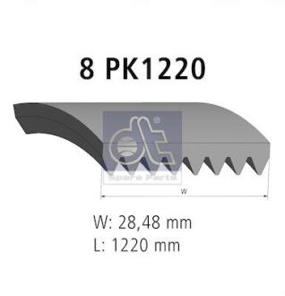 Ремінь поліклиновий / РЕМІНЬ ПОЛІКЛИНОВИЙ 8PK1220 DT 4.80547