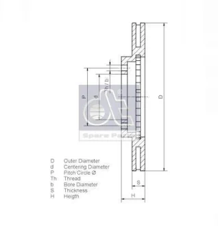 Диск гальмівний / ДИСК ТОРМОЗНОЙ RVI MIDLUM D330 OE5010525308 DT 6.61007