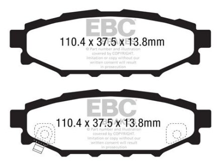 Комплект гальмівних накладок, дискове гальмо EBC DP1584