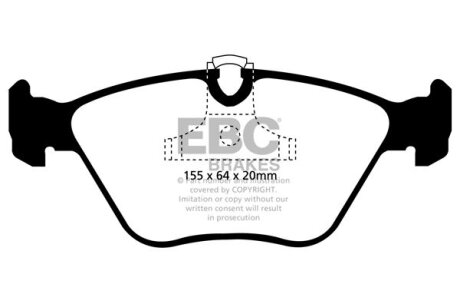Комплект гальмівних накладок, дискове гальмо EBC DP21552