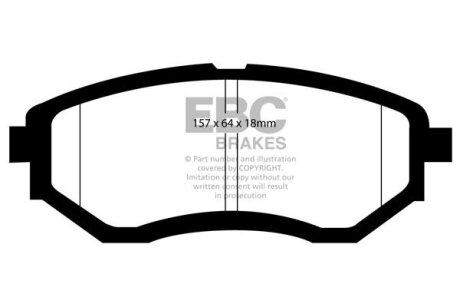 Комплект гальмівних накладок, дискове гальмо EBC DP21583