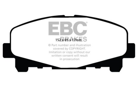 Комплект гальмівних накладок, дискове гальмо EBC DP21999
