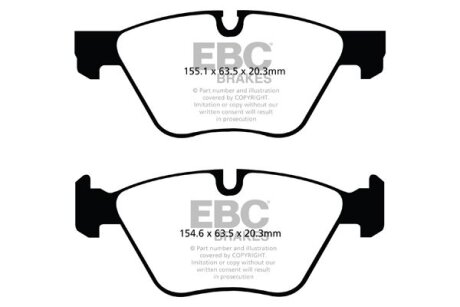 Комплект гальмівних накладок, дискове гальмо EBC DP22088