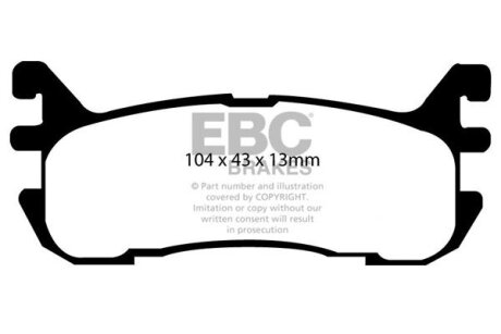 Комплект гальмівних накладок, дискове гальмо EBC DP41003R