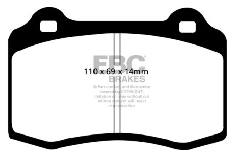 Комплект гальмівних колодок, дискове гальмо EBC DP41140R