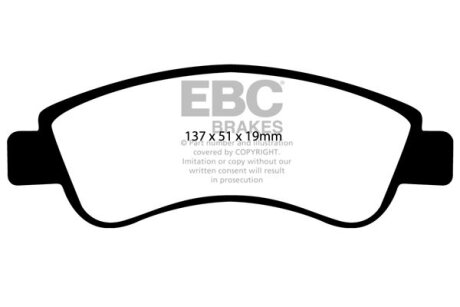 Комплект гальмівних колодок, дискове гальмо EBC DP41374R