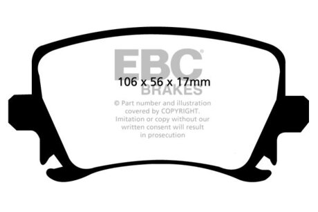 Комплект гальмівних накладок, дискове гальмо EBC DP41518R
