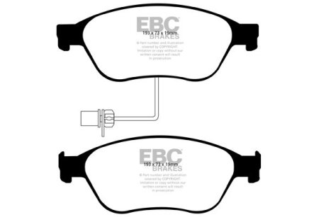 Комплект гальмівних накладок, дискове гальмо EBC DP41535R