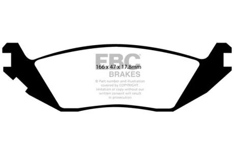 Комплект гальмівних накладок, дискове гальмо EBC DP41639R