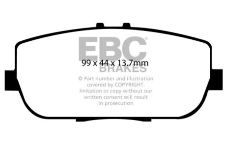 Комплект гальмівних накладок, дискове гальмо EBC DP41775R