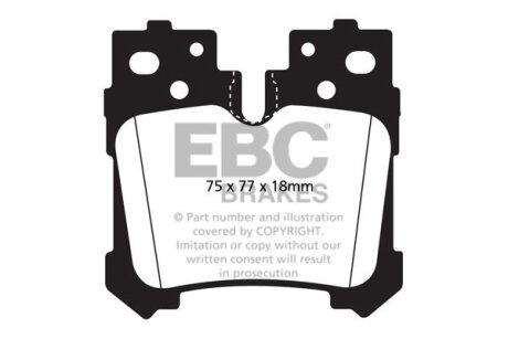 Комплект гальмівних накладок, дискове гальмо EBC DP41812R