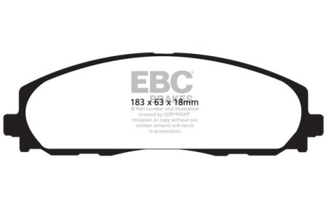 Комплект гальмівних накладок, дискове гальмо EBC DP41888R
