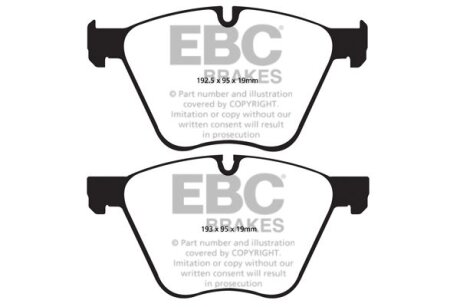 Комплект гальмівних накладок, дискове гальмо EBC DP42007R