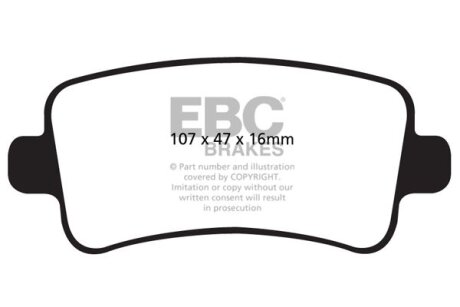 Комплект гальмівних накладок, дискове гальмо EBC DP42016R