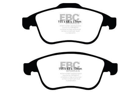 Комплект гальмівних накладок, дискове гальмо EBC DP42024R