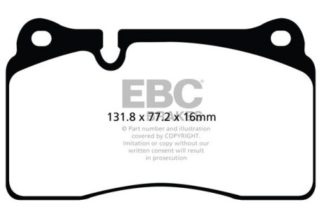 Комплект гальмівних накладок, дискове гальмо EBC DP42070R