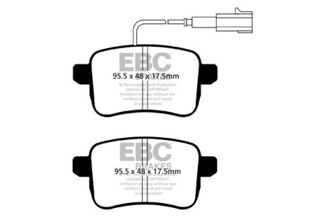 Комплект гальмівних накладок, дискове гальмо EBC DP42079R