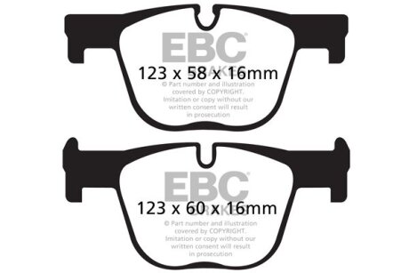 Комплект гальмівних накладок, дискове гальмо EBC DP42131R