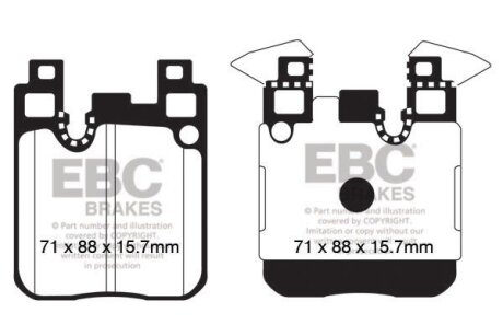 Комплект гальмівних накладок, дискове гальмо EBC DP42133R