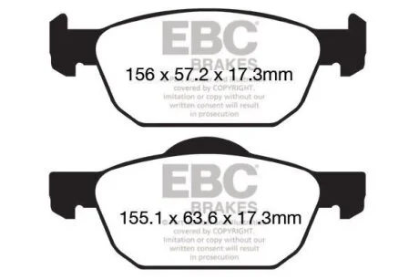 Комплект гальмівних колодок, дискове гальмо EBC DP42154R