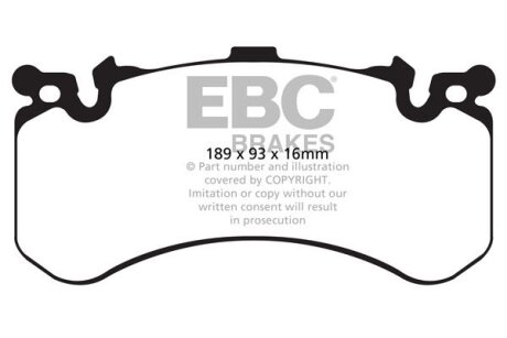 Комплект гальмівних накладок, дискове гальмо EBC DP42158R