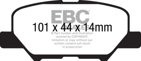 Комплект гальмівних накладок, дискове гальмо EBC DP42171R