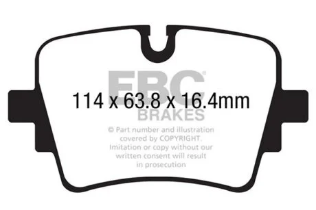 Комплект гальмівних колодок, дискове гальмо EBC DP42192R