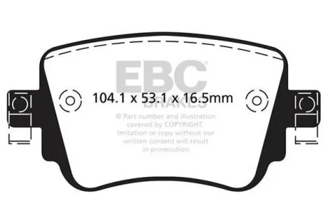 Комплект гальмівних накладок, дискове гальмо EBC DP42201R