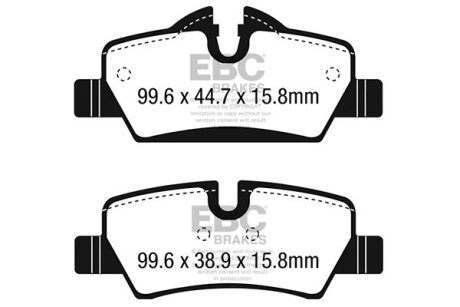Комплект гальмівних колодок, дискове гальмо EBC DP42228R