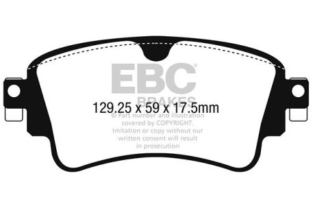 Комплект гальмівних накладок, дискове гальмо EBC DP42254R