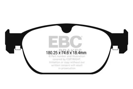 Комплект гальмівних накладок, дискове гальмо EBC DP42260R