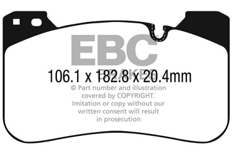 Комплект гальмівних колодок, дискове гальмо EBC DP42331R
