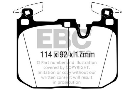 Комплект гальмівних колодок, дискове гальмо EBC DP42360R