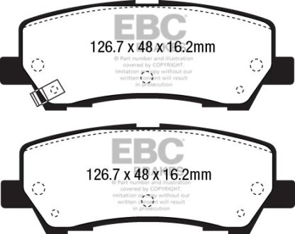 Комплект гальмівних накладок, дискове гальмо EBC DP43043R